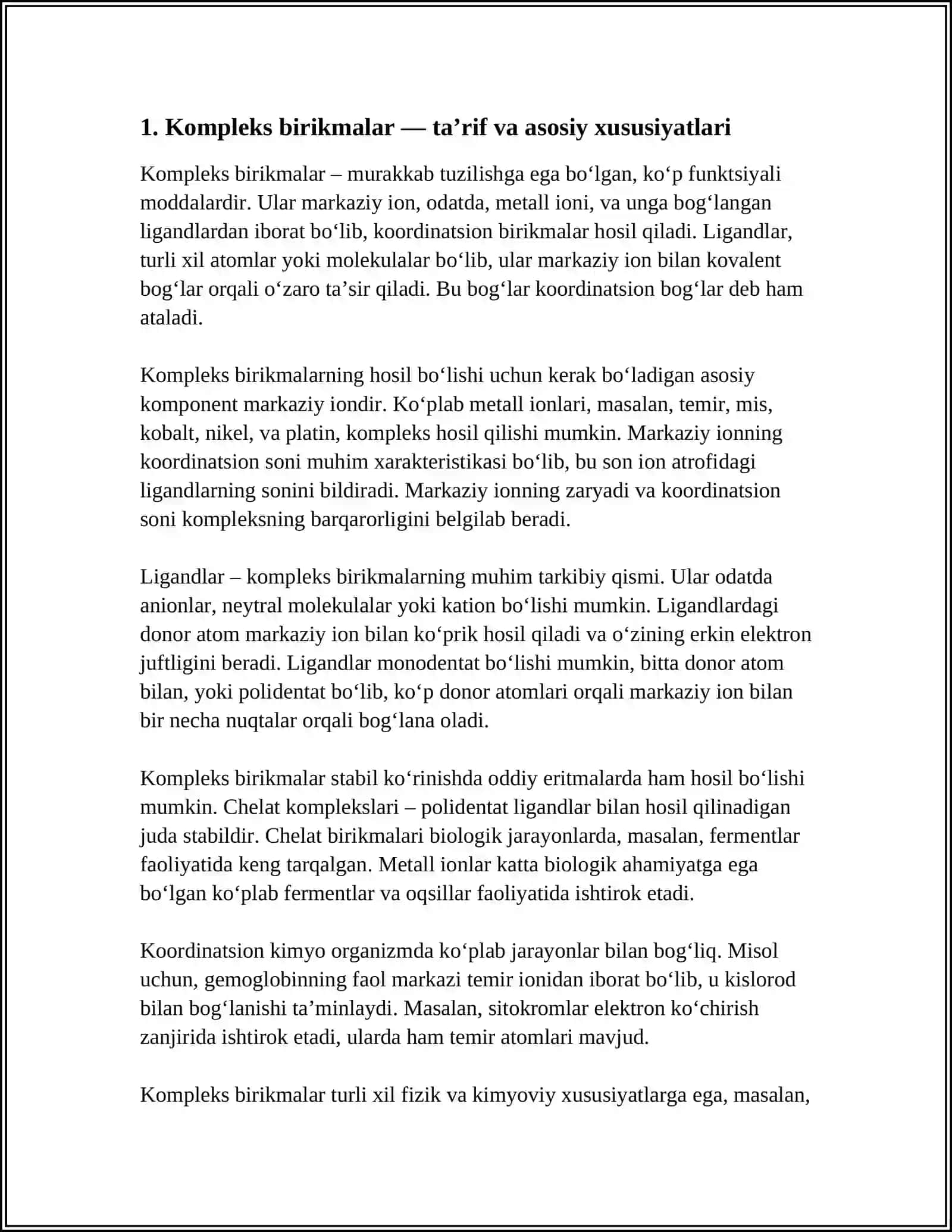 KOMPLEKS BIRIKMALAR VA ULARNING TIBBIYOTDAGI AHAMIYATI 4