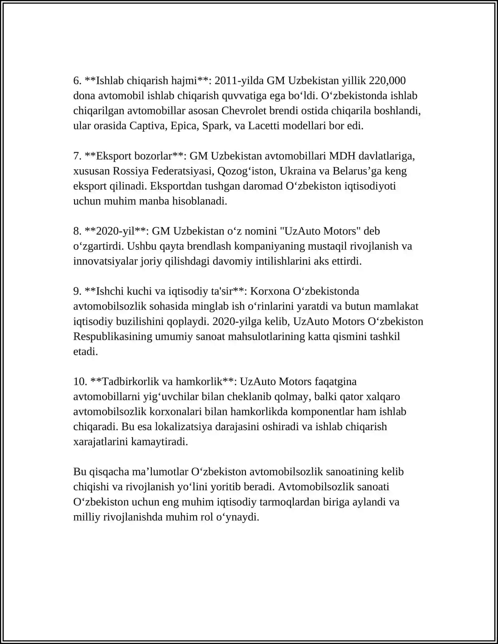 MUSTAQILLIK YILLARIDA AVTOMOBILSOZLIK SANOATI 4