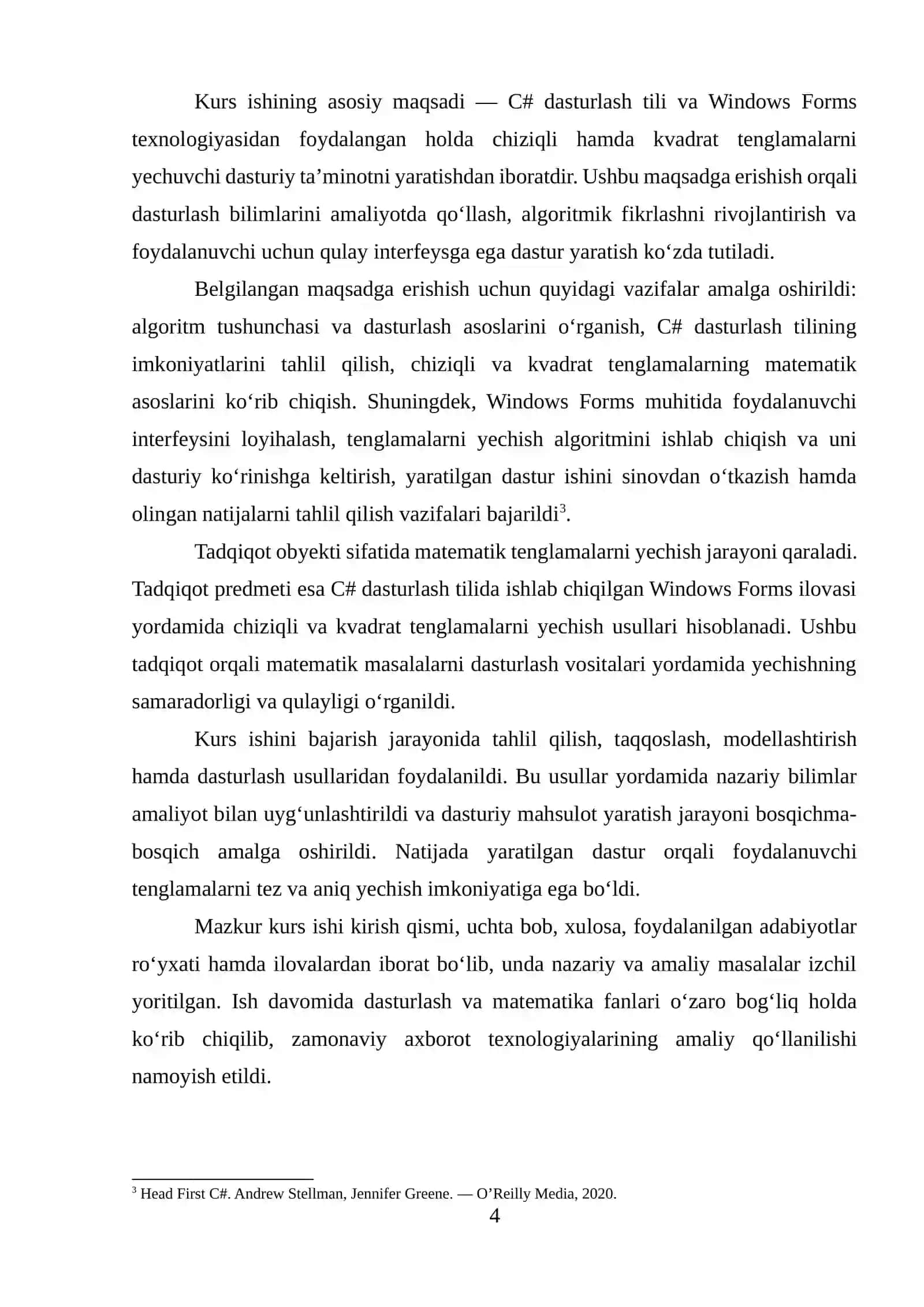C# da kvadrat tenglama va chiziqli tenglamalar yechimini topuvchi dastur ishlab chiqish 4