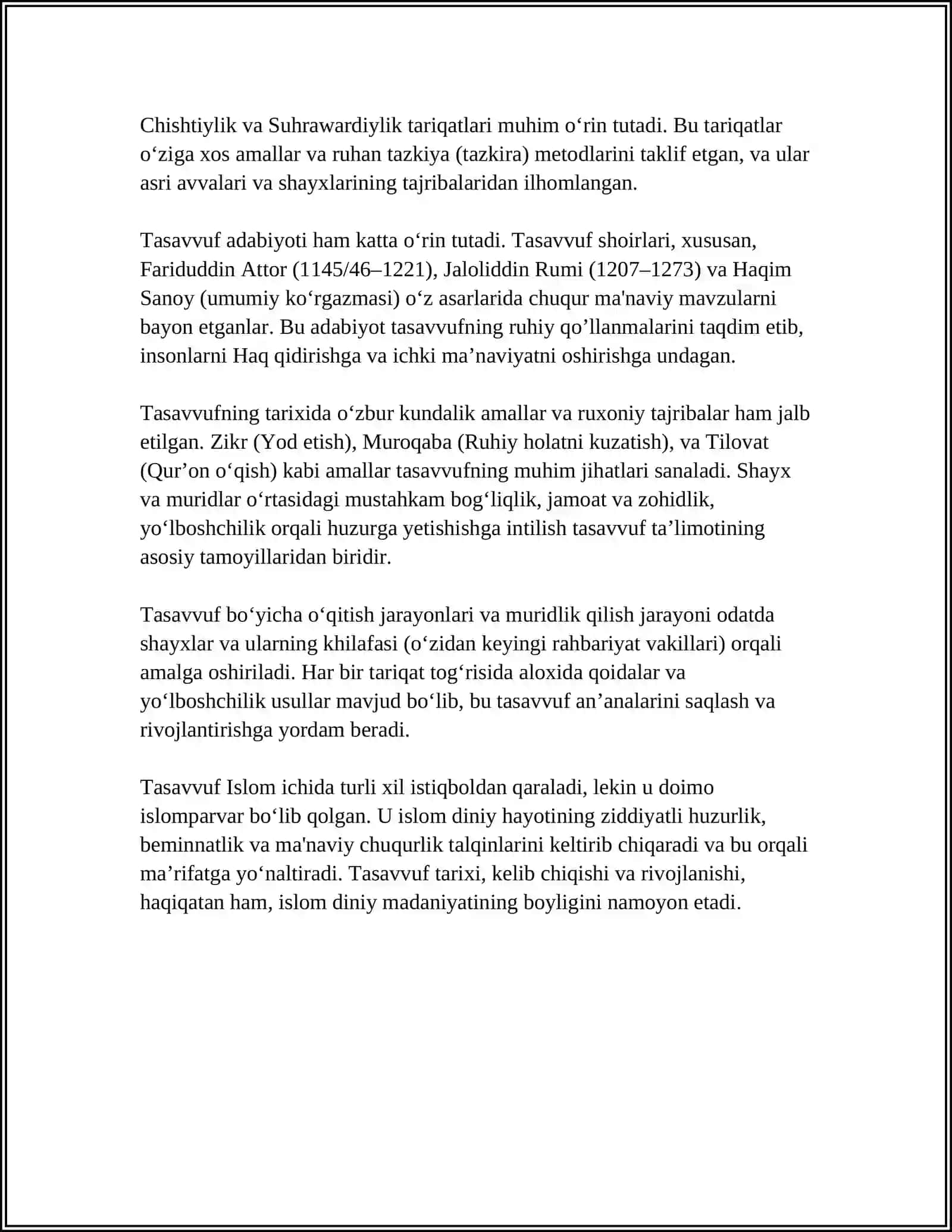TASAVVUF TA'LIMOTLARINING SHARQ MADANIYATIGA TA'SIRI 4