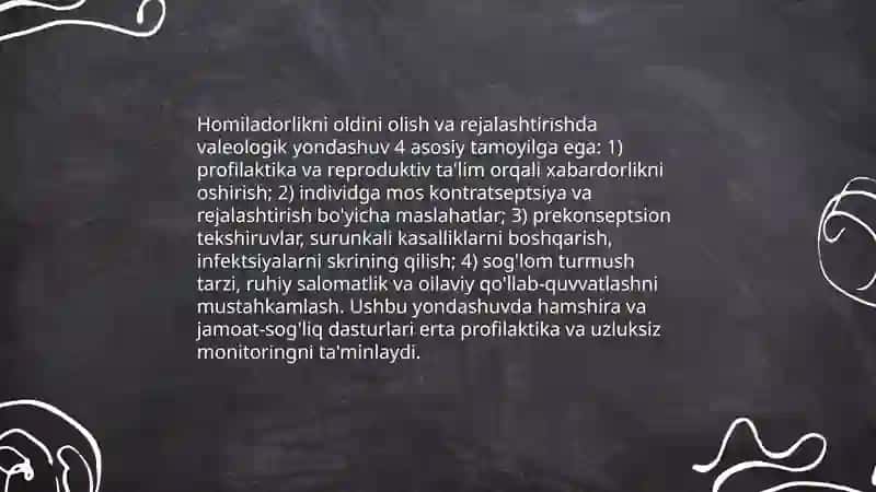 Reproduktiv salomatlikning valeologik tamoyillari 4