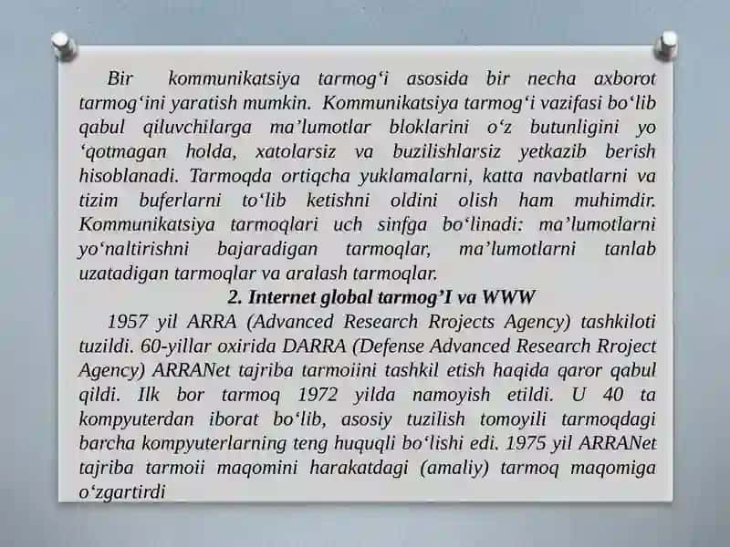 MA’LUMOTLARNI TARMOQLI QAYTA ISHLASH TEXNOLOGIYALARI 4