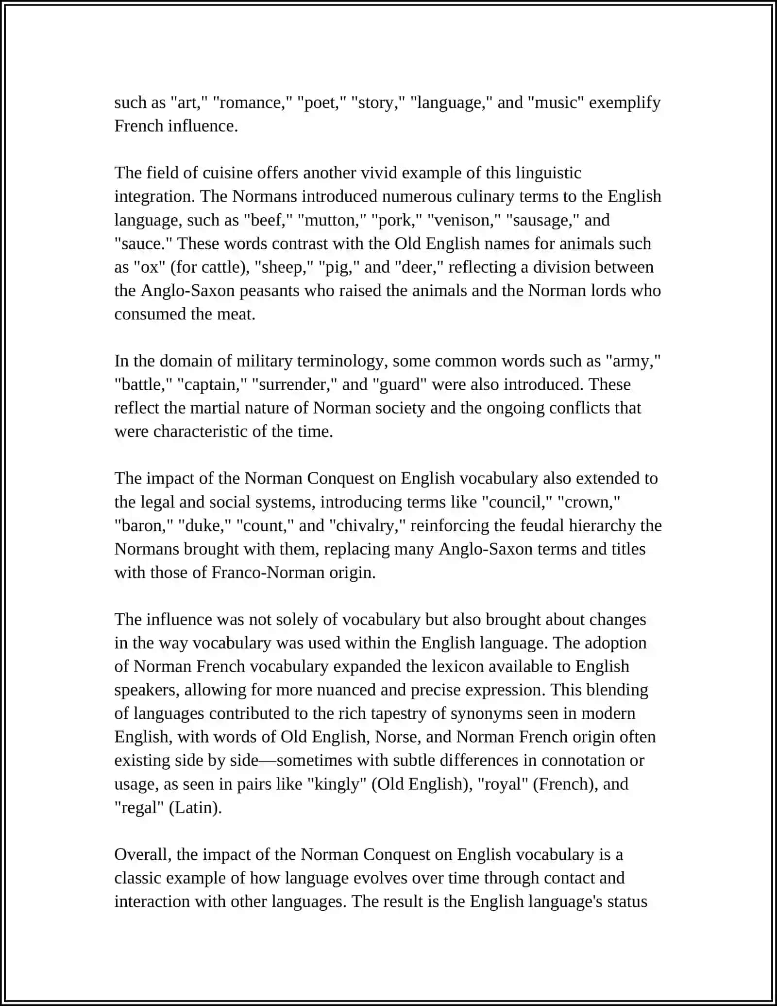 THE FOREIGN INFLUENCE ON THE DEVELOPMENT OF THE ENGLISH LANGUAGE 4