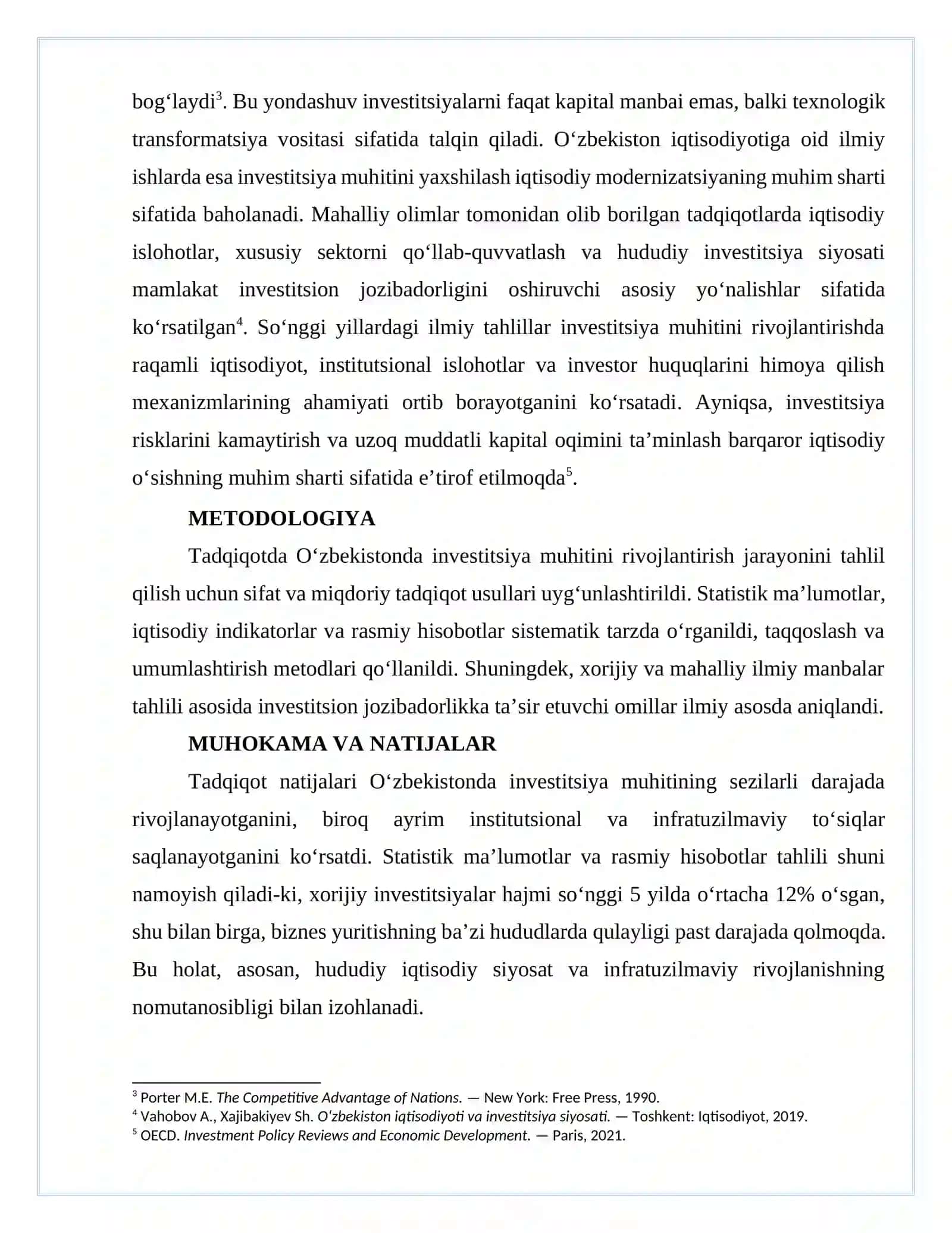 O‘ZBEKISTONDA INVESTITSIYA MUHITINI RIVOJLANTIRISH 4