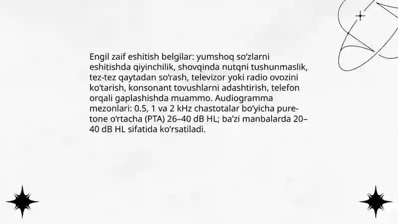 Zaif eshituvchi insonlarning darajalari 4