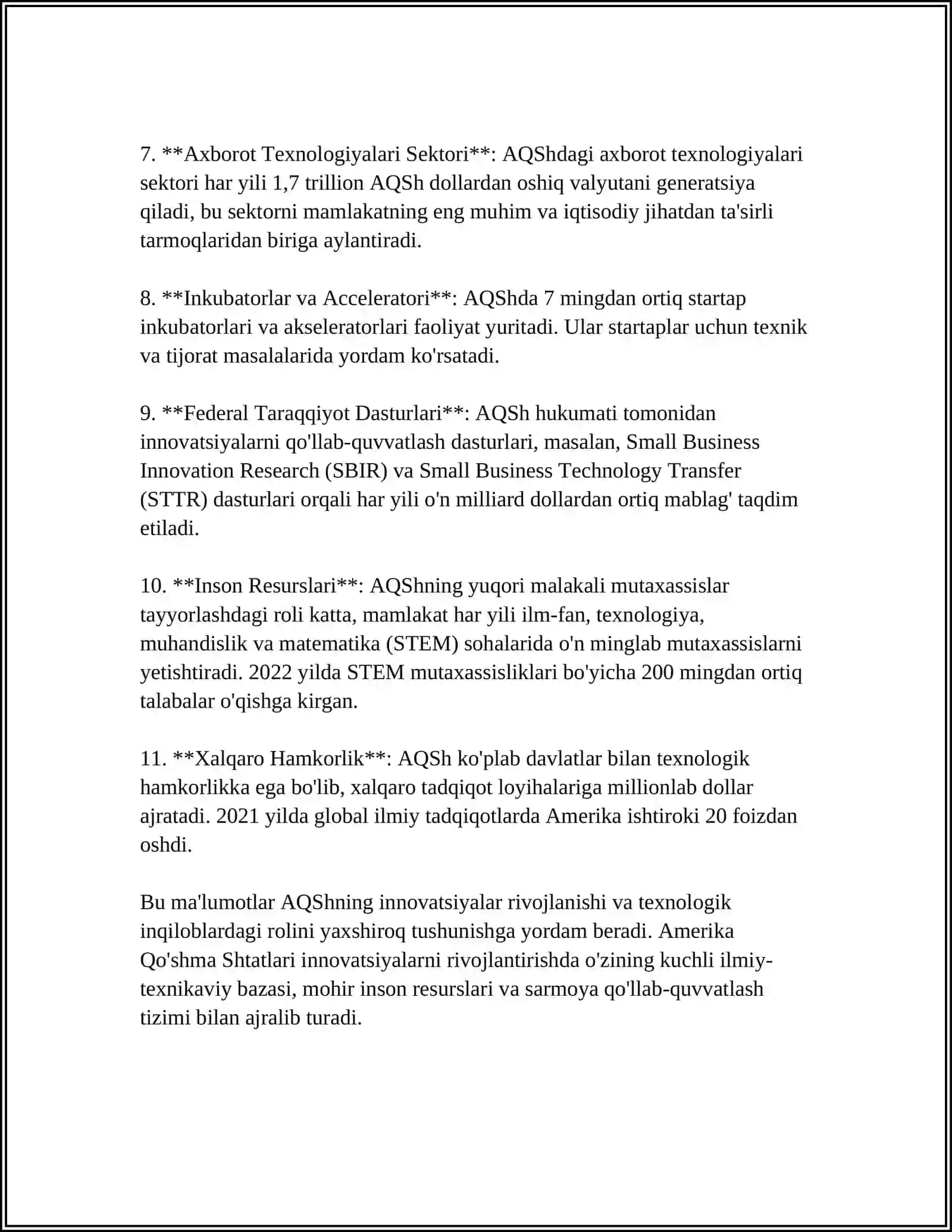 INNOVATSIYALARNI RIVOJLANTIRISHNING HORIJIY MAMLAKATLAR TAJRIBASI 4