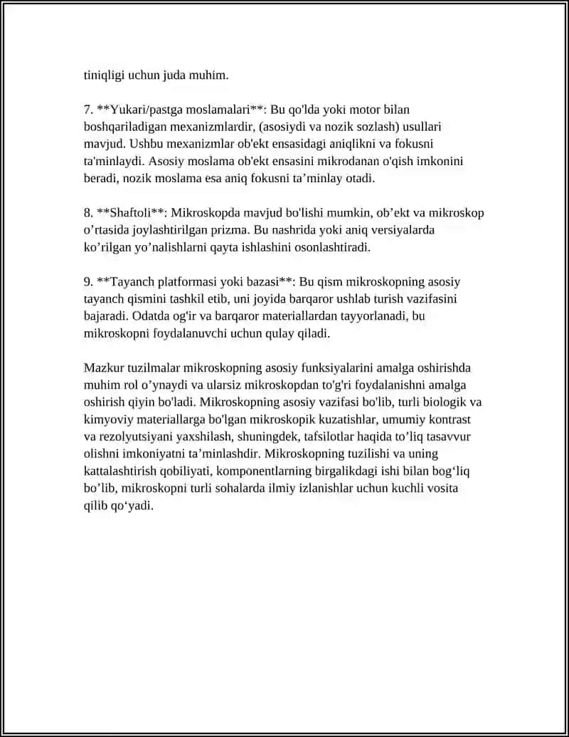 Mikroskop TUZILISHI VA UNING KATTALASHTIRISHI 4