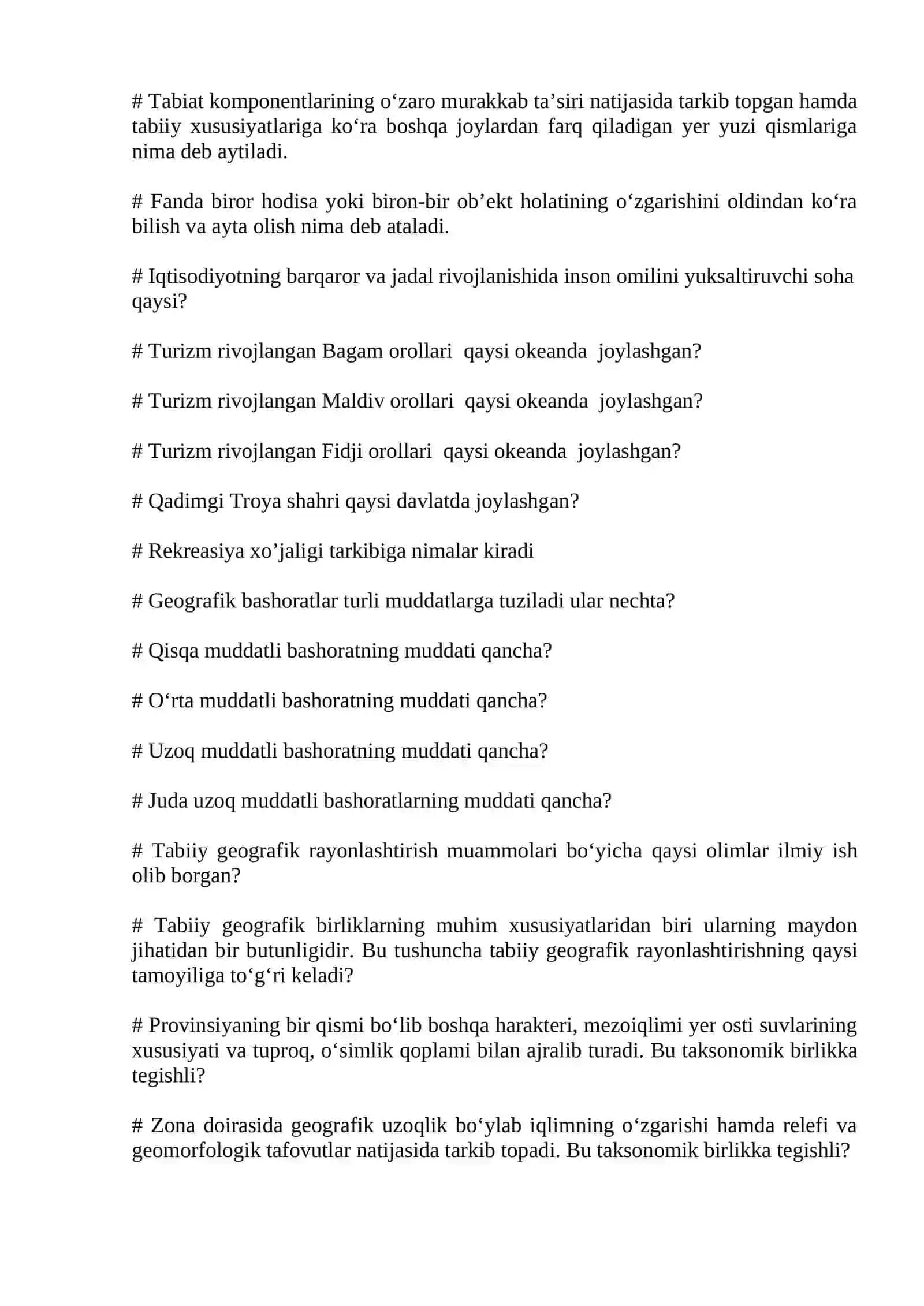Geografiya fanining tartibi va muqobillarini o‘rganish 4