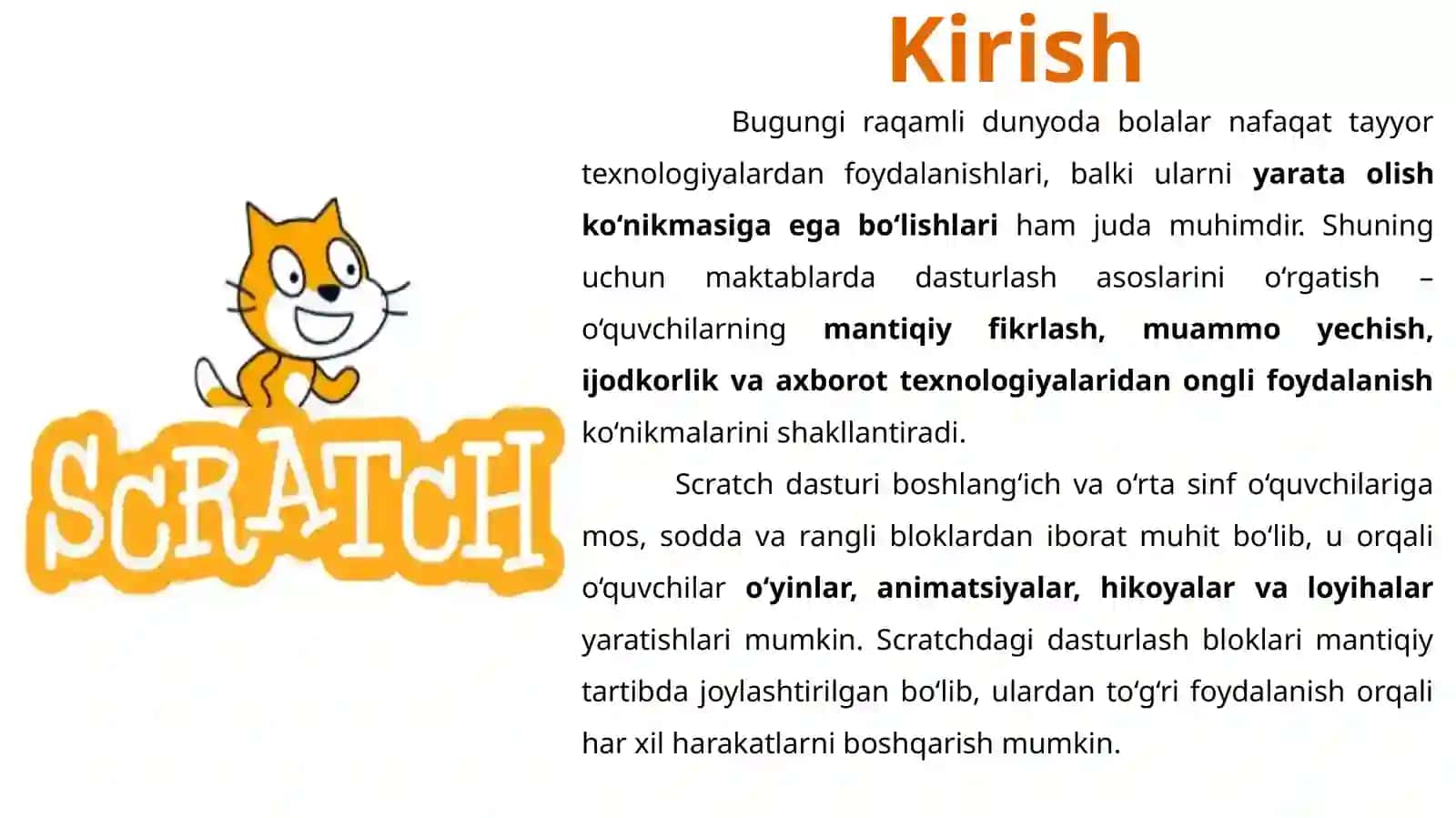 SCRATCH dasturida takrorlash amaliyotidan foydalanish 4