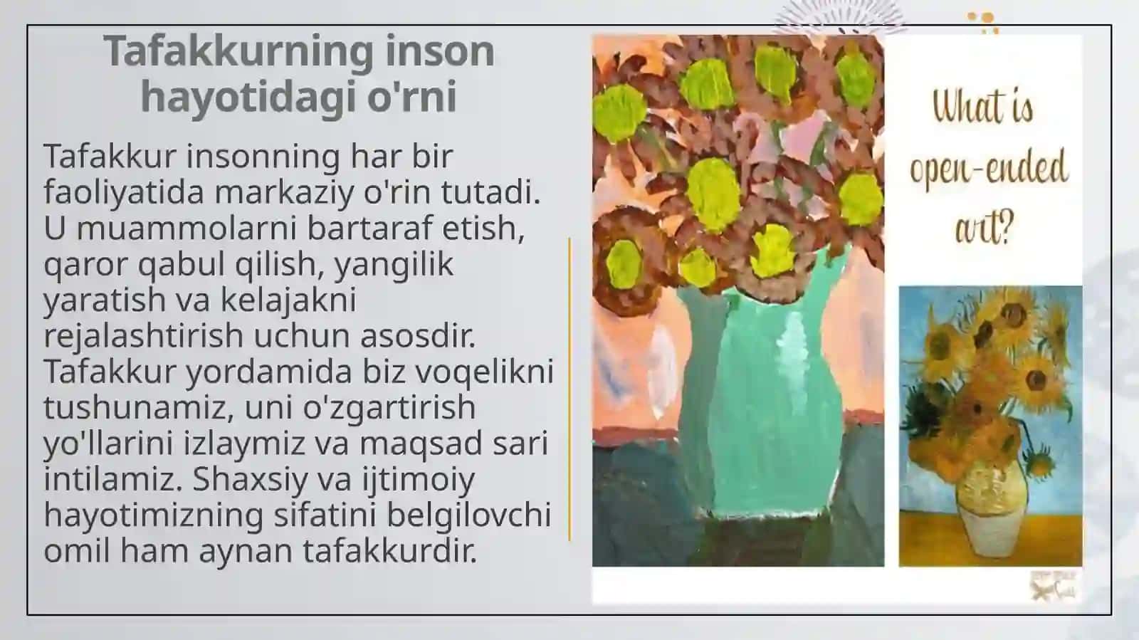 TAFAKKUR, MUAMMONI HAL QILISH VA IJODKORLIK 4