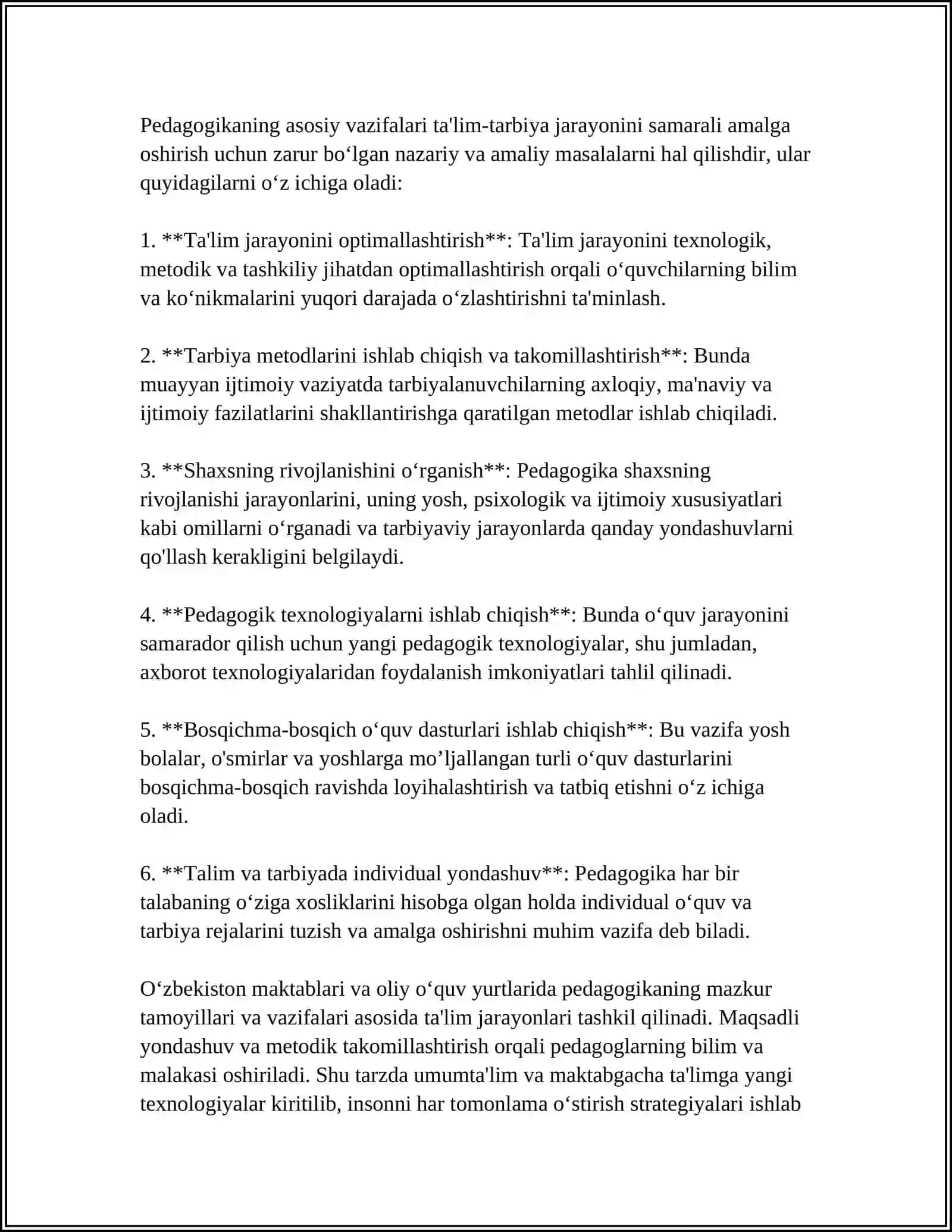 UMUMIY PEDAGOGIKA FANINING ASOSIY TARMOQLARI 4