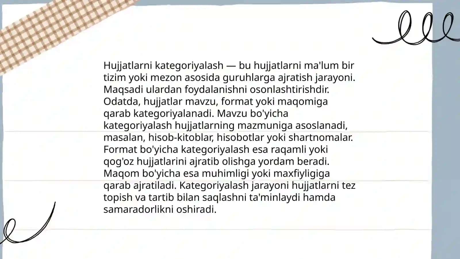 Hujjatlarni tasniflashning me'yor talablari haqida ma'lumot 4