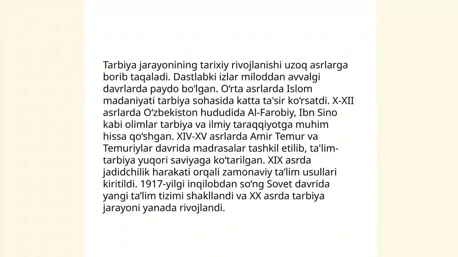 Tarbiya jarayonining mohiyati va mazmuni. Tarbiya qonuniyatlari va tamoyillari 4