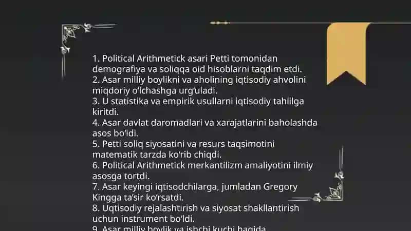 Uilyam Petti: hayoti va iqtisodiy fikrining konteksti 4
