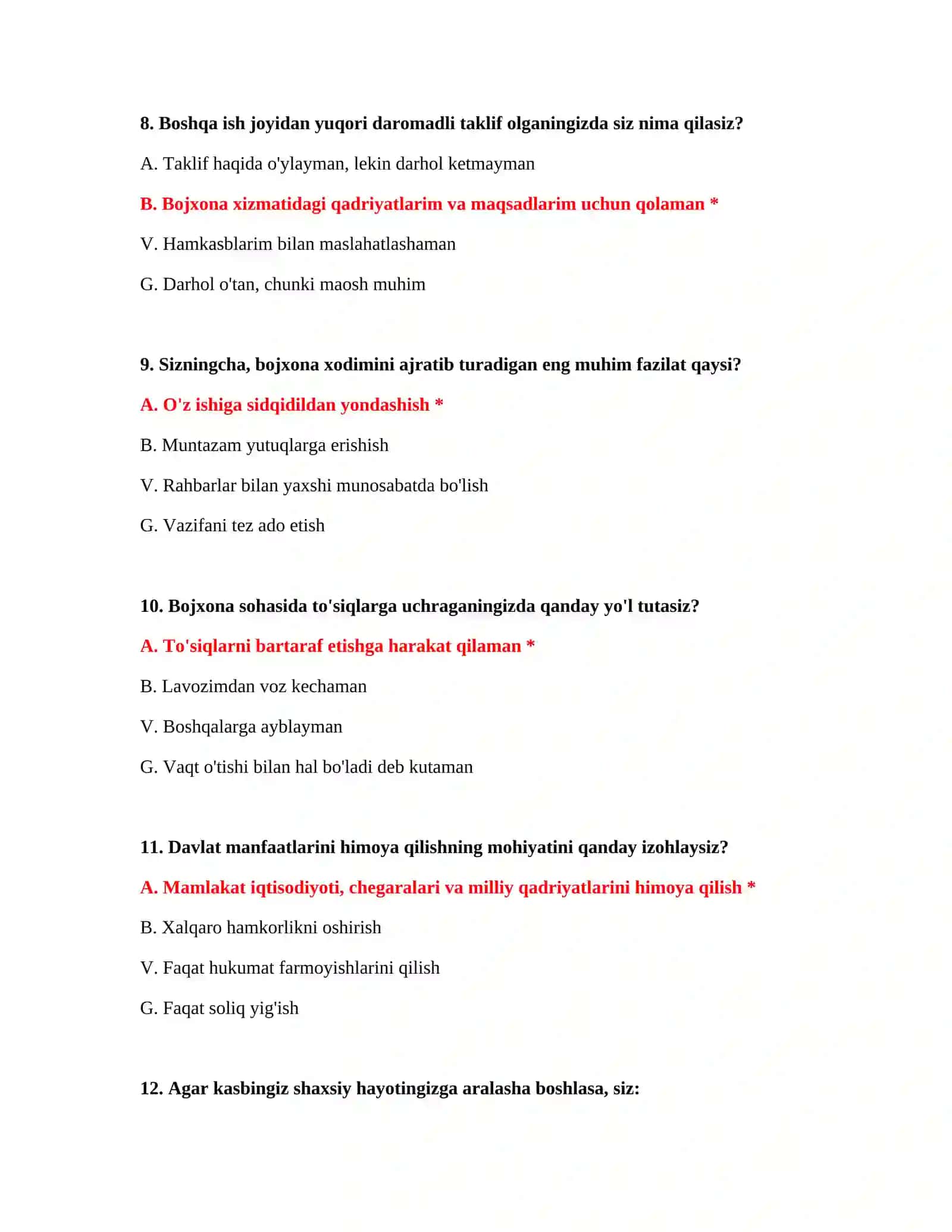 Bojxona psixologik test bazasi 4