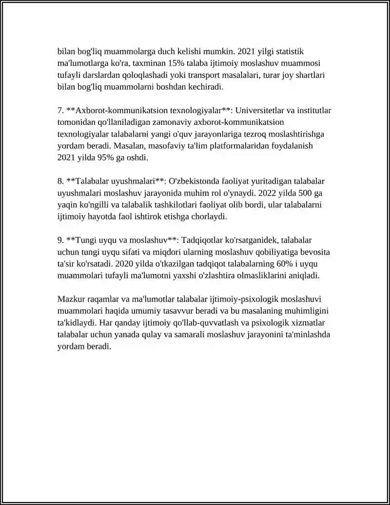 Talabalar va ijtimoiy-psixologik moslashuv 4