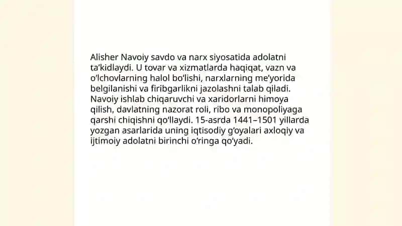 A.Navoiy asarlarida ilgari surilgan iqtisodiy g’oyalar 4
