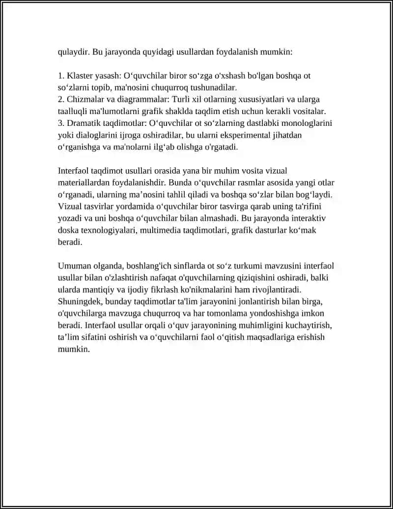 Ot soʻz tushunchasi va belgilari: interfaol taqdimot 4