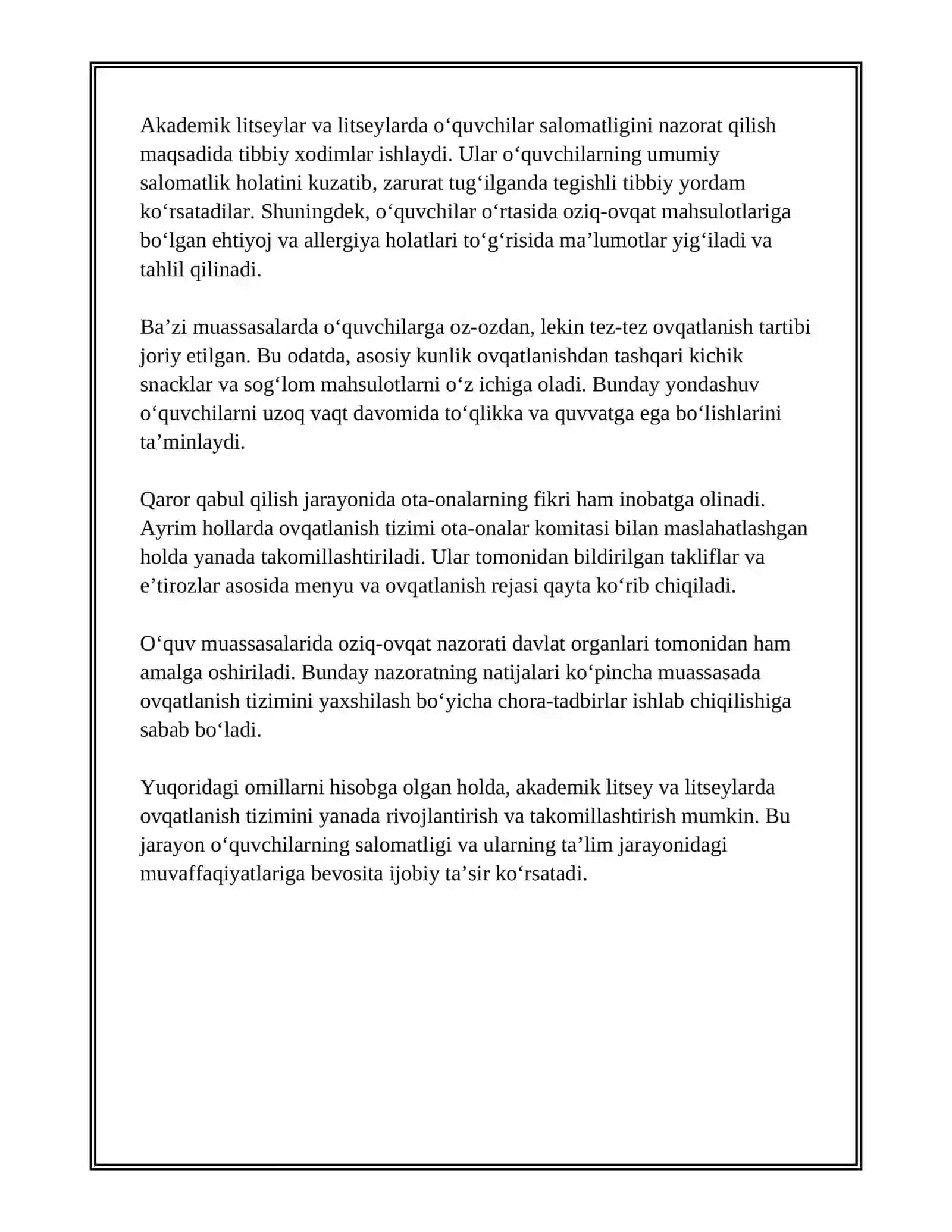 AKADEMIK LITSEY VA LITSEYLARDA OVQATLANISHINI TAHLIL QILISH 4