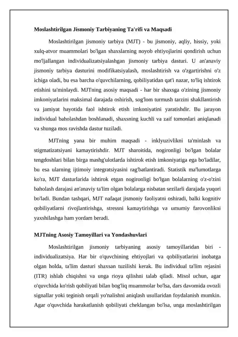 Adaptiv jismoniy tarbiyaning umumiy xususiyatlati 4