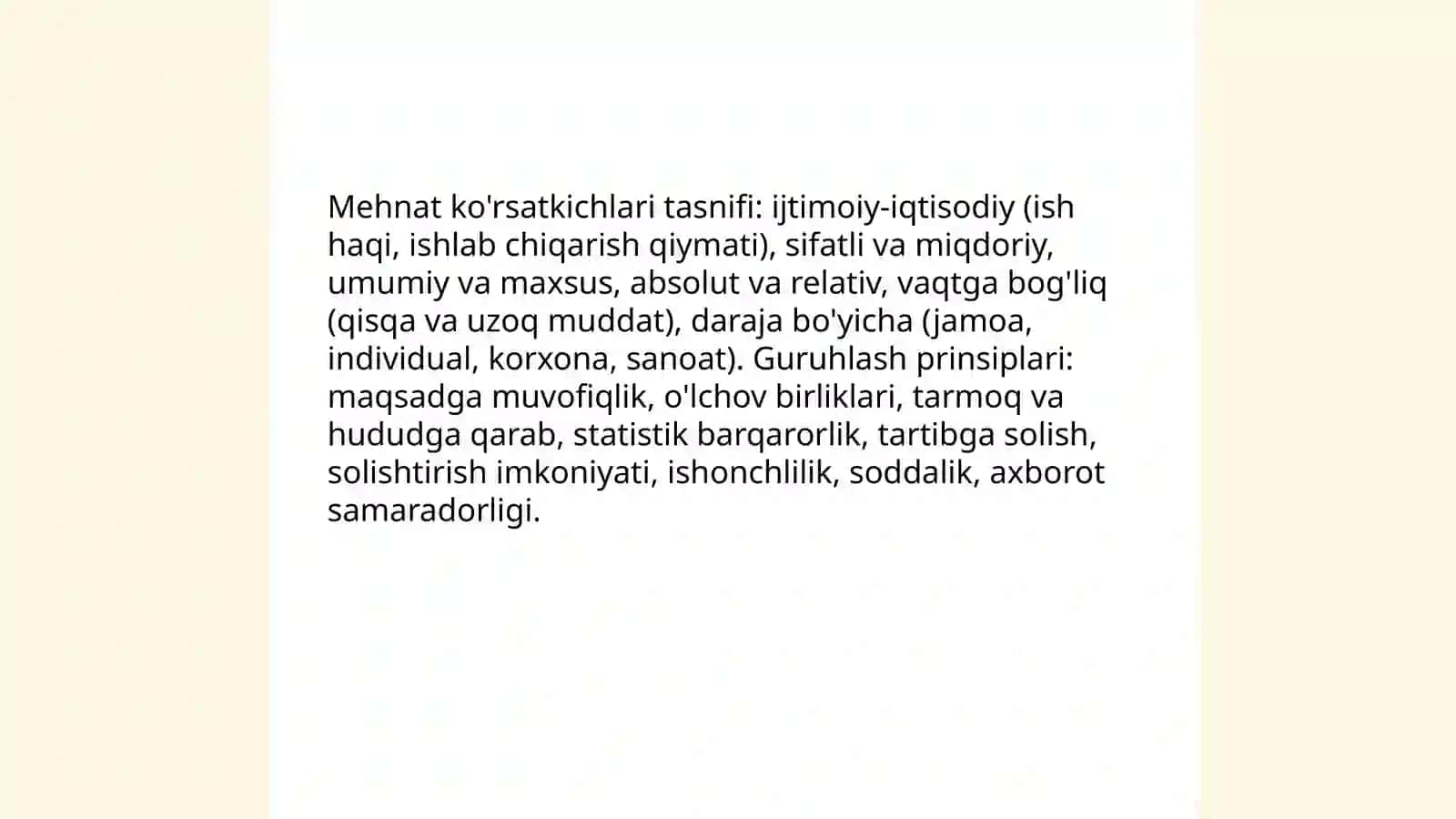 Mehnat kursatkichlarini taxlil qilishning nazariy asoslari 4