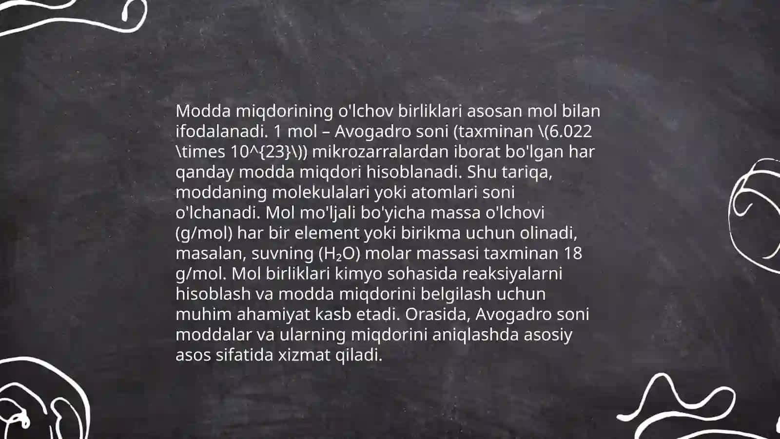 Modda miqdori. Avogadro doimiysi 4