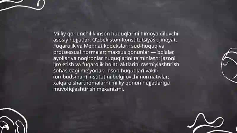 O'zbekistonda inson huquqlari va erkinliklari kafolatining yaratilishi 4