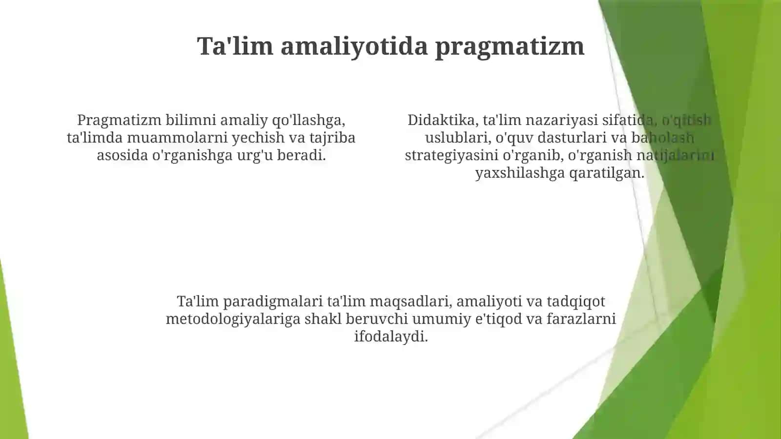 Didaktikataʼlimnazariyasisifatida.Taʼlimparadigmalari 4