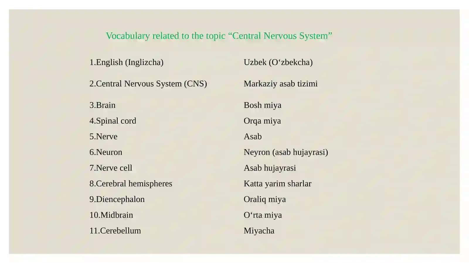 The central nervous system 4