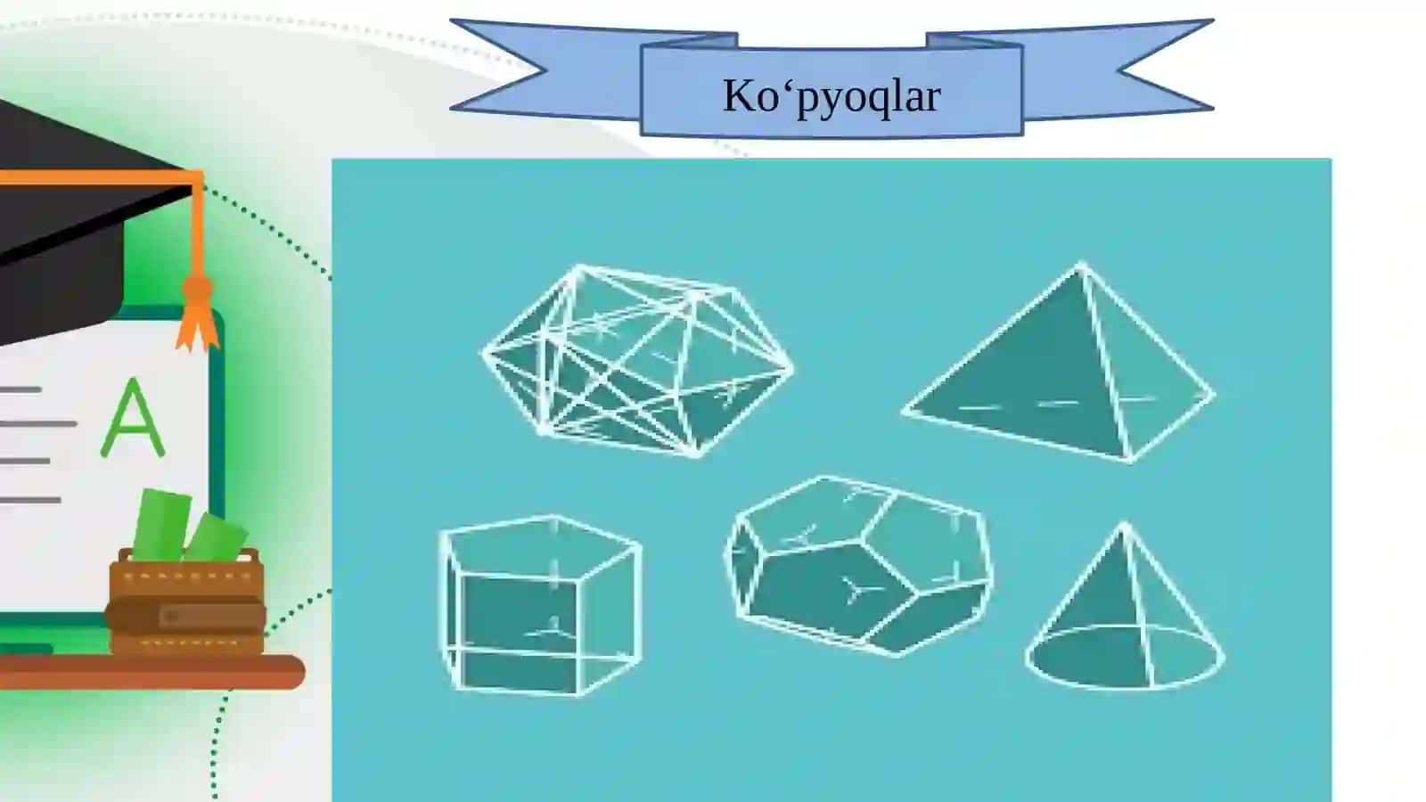 Boshlang‘ich sinflarda yuza, sig‘im va hajm tushunchalarini o‘rgatish metodikasi. Aylanish jismlari. Ko‘pyoqlilar 4