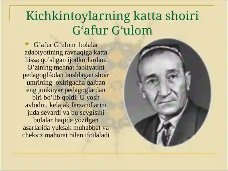 Kichkintoylarning katta shoiriG‘afur G‘ulom 4