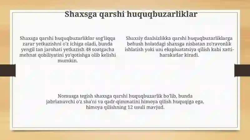 Ma'muriy huquqbuzarlikning turlari 4