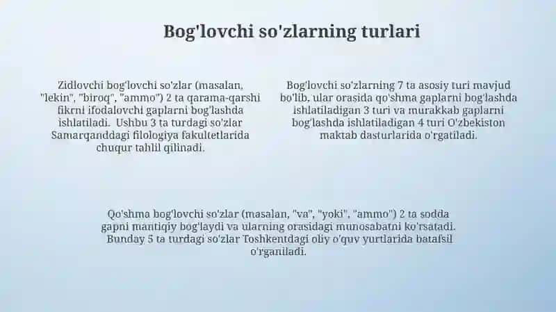 Bog'lovchi So'zlarni O'rganish Usullari 4