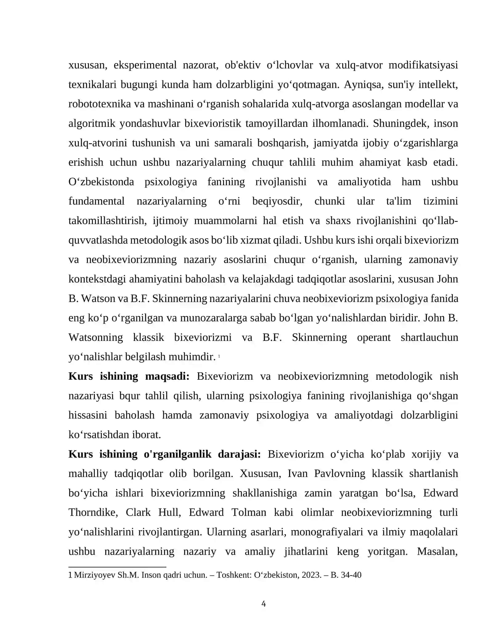 BIXEVIORIZM VA NEOBIXEVIORIZM METOTODOLOGIK  ASOSLARI (JOHN B.WATSON VA B.F. SKINNER ISHLARI 4
