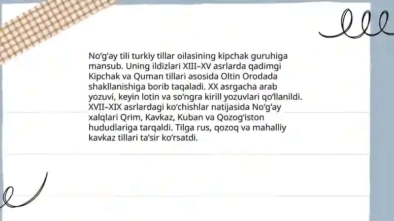 Nòğay tili 4