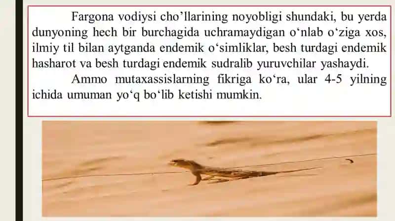 Cho’l ekotizmlari umurtqali hayvonot olami asosiy vakillarining biologiyasi, ekologiyasi va yashash 4