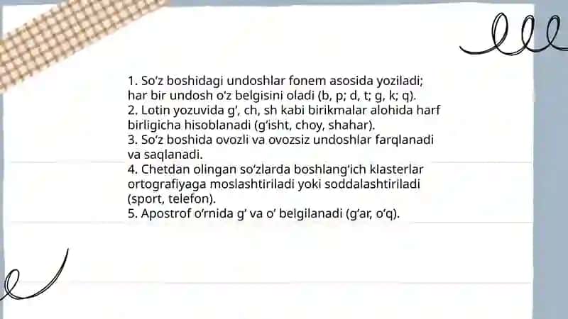 Undosh harflar imlosi 4