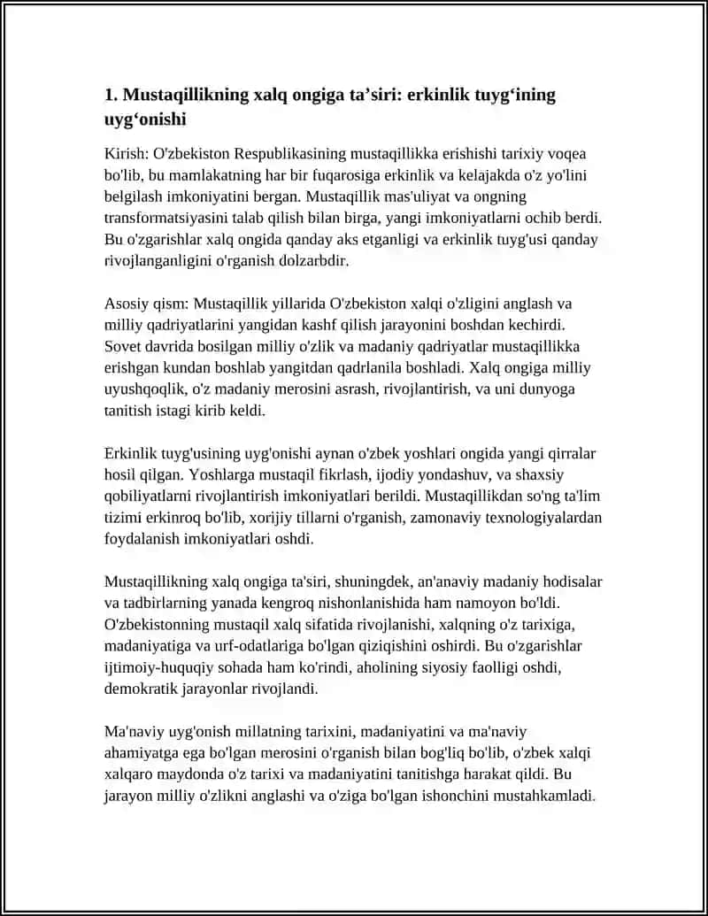 MUSTAQIL O‘ZBEKISTON RESPUBLIKASI TASHKIL TOPISHINING TARIXIY AHAMIYATI 4