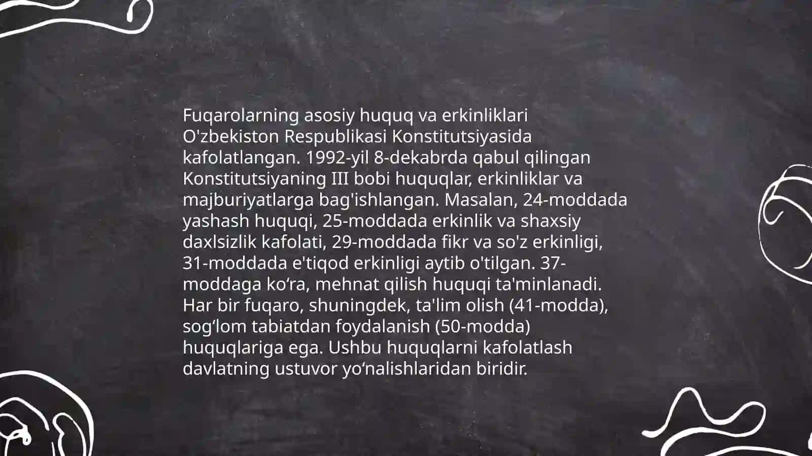 Yangi oʻzbekistonda inson haq-huquqlari va erkinliklari kafolatlarining yaratilishi 4