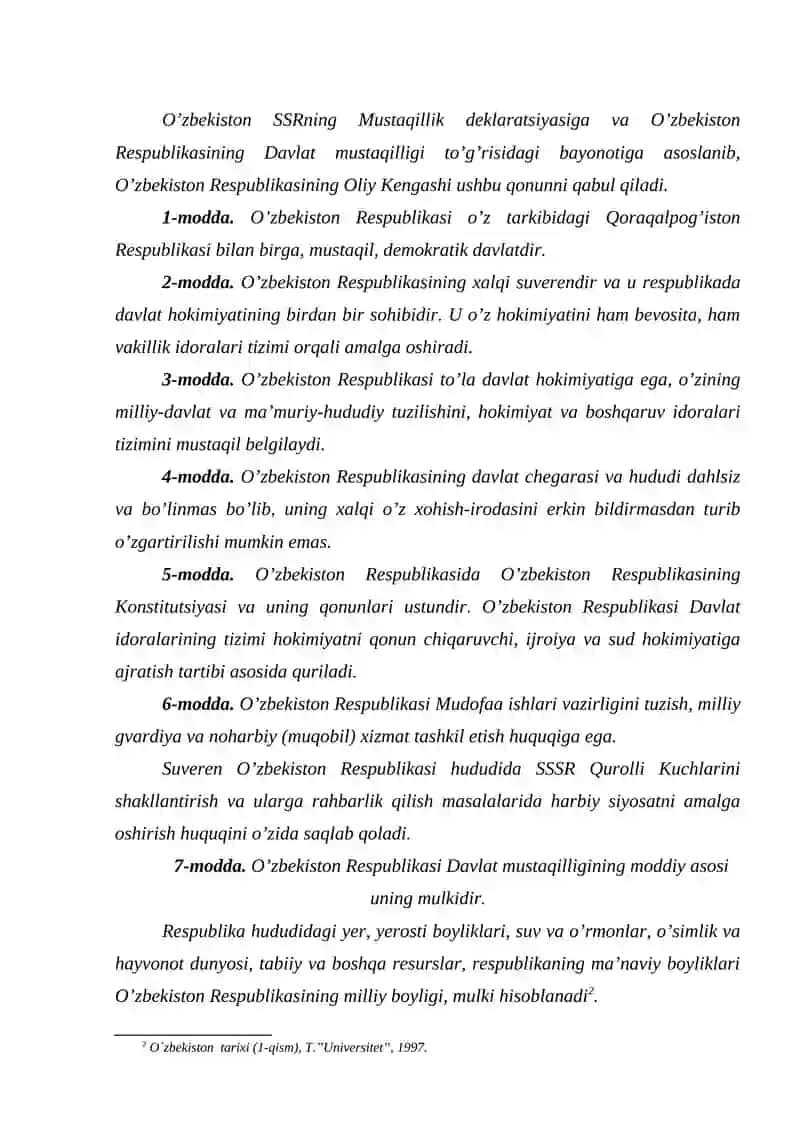O'zbekistonda Mustaqillik G'oyalarining Tarixi Asoslari 4