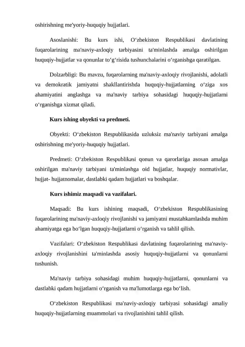 O‘zbekiston Respublikasida uzluksiz ma’naviy tarbiyani amalga oshirishning me’yoriy-huquqiy hujjatlari 4