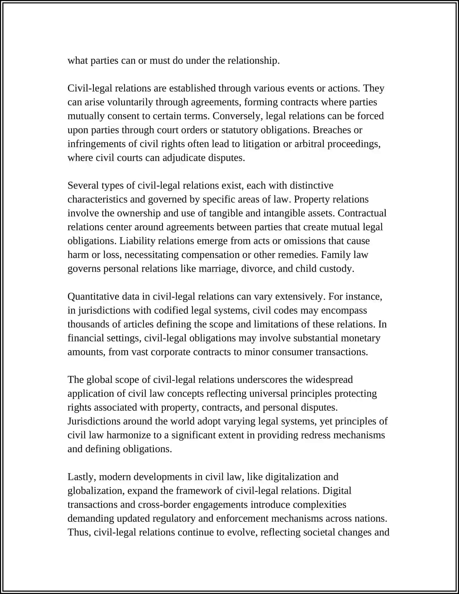 Definition of Civil-Legal Relations 4
