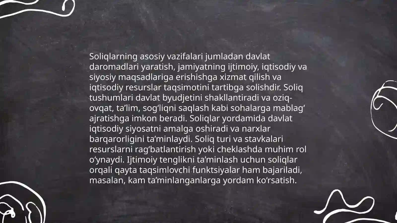 Soliqlar,ularning vazifalari va turlari 4