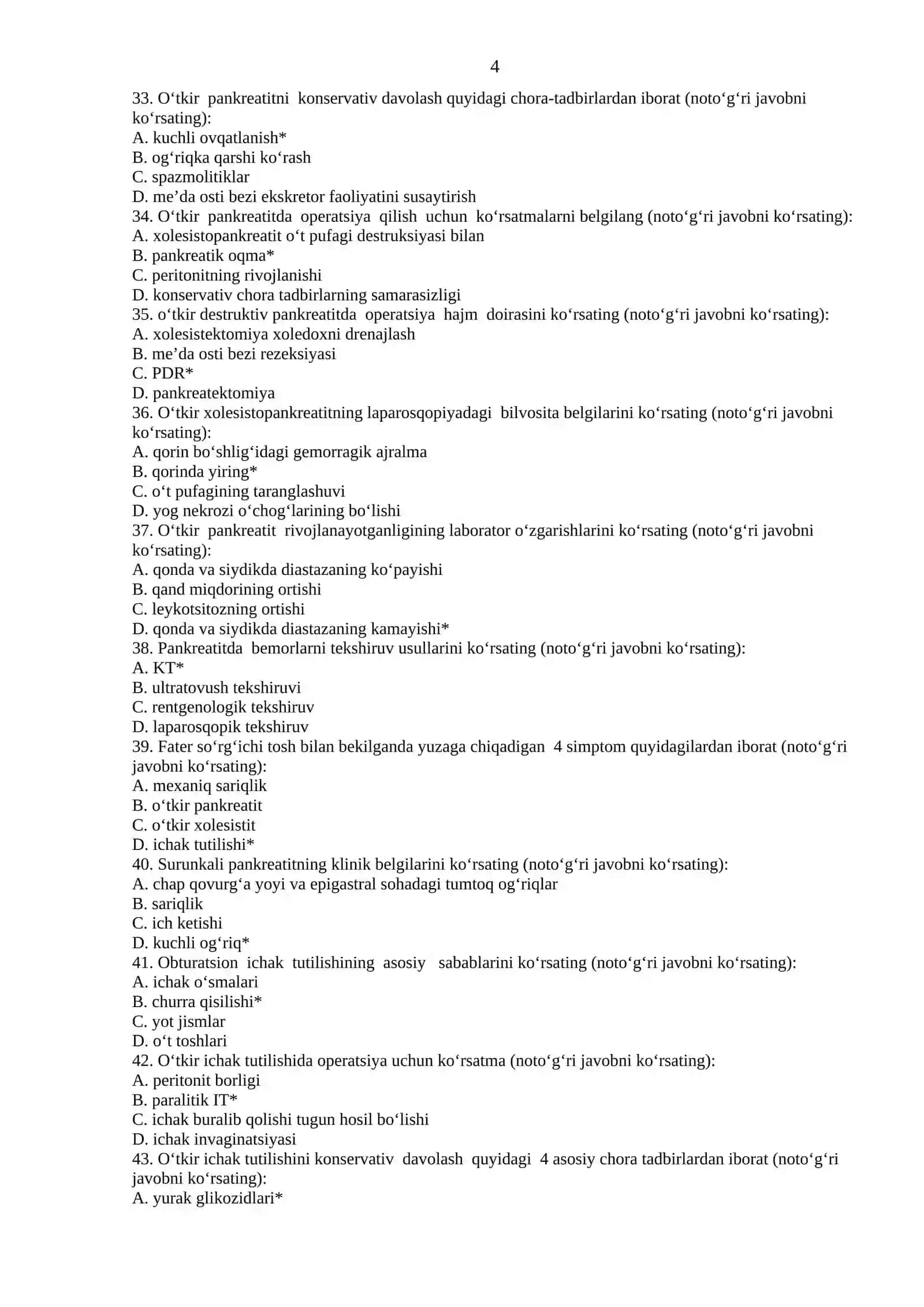 UASh jarroxlik TESTLARI 2026 YIL 4