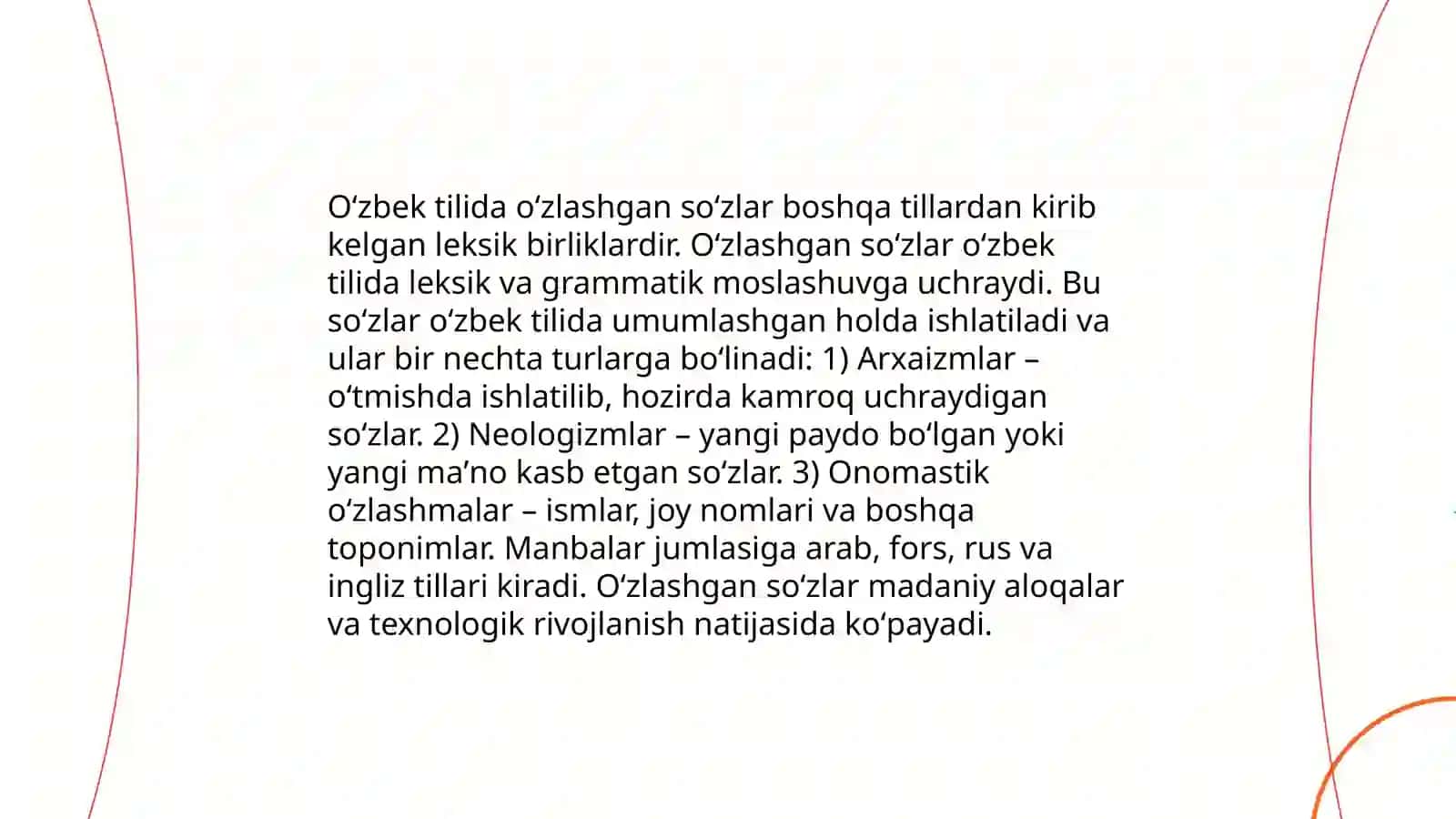 Oʻzbek tili leksikasining boyish manbalari 4