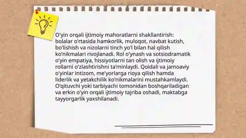 Òyin ilk va maktabgacha yoshdagi bolalar hayotida yetakchi faoliyat sifatida 4
