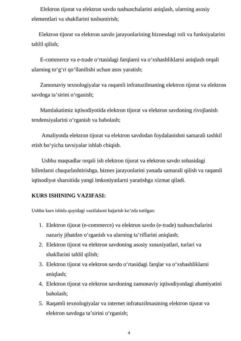 Elektron tijorat (e-commerce) va electron savdo (r-trade) xususiy belgilari va faeqlari. 4