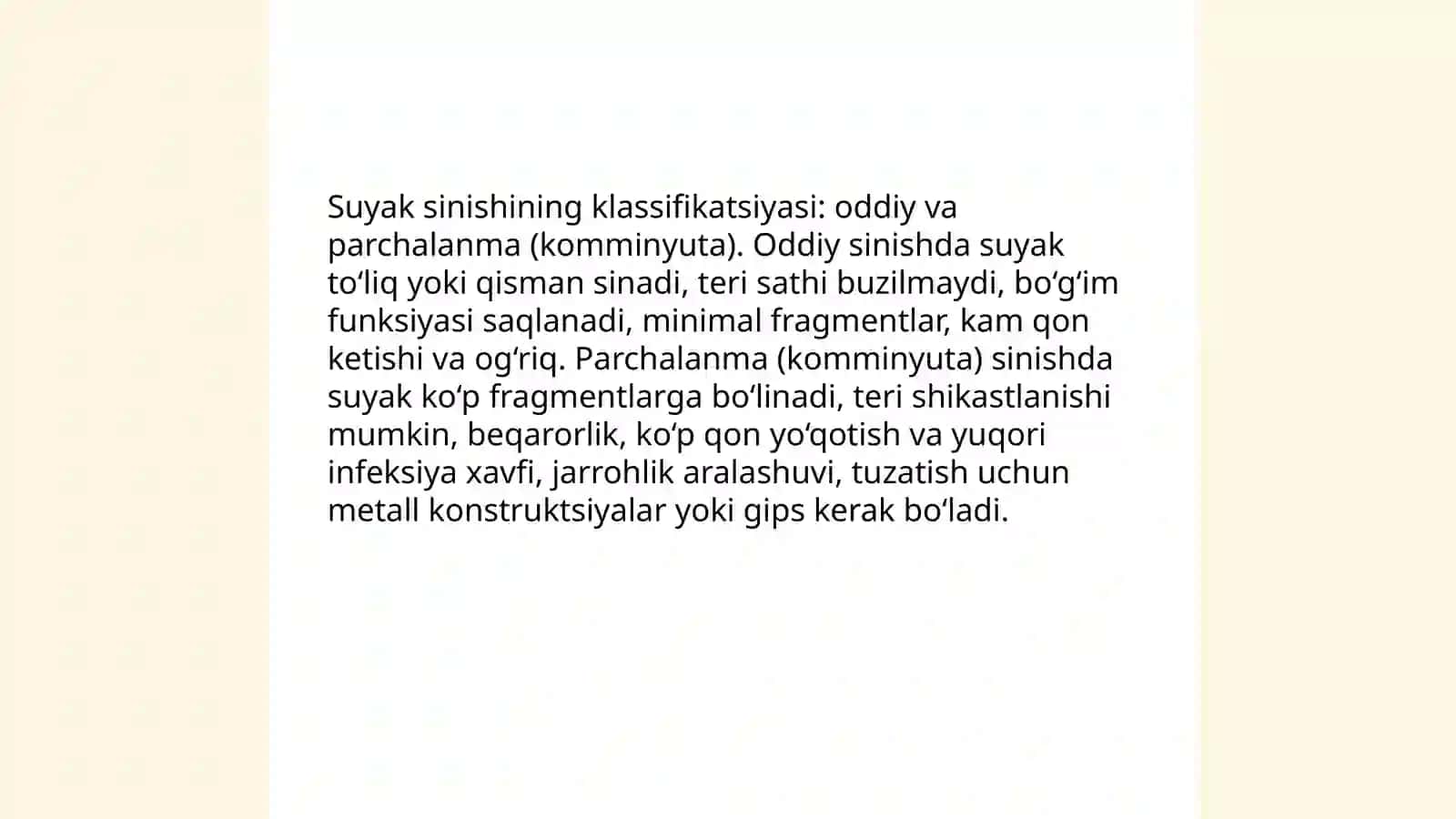 Suyaklarni sinish tur lari va Qon ketish turlari 4