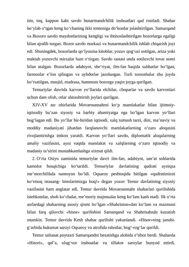 TEMUR VA TEMURIYLAR DAVRI MADANIYATI (XIV ASRNING IKKINCHI YARMI – XV ASR) 4