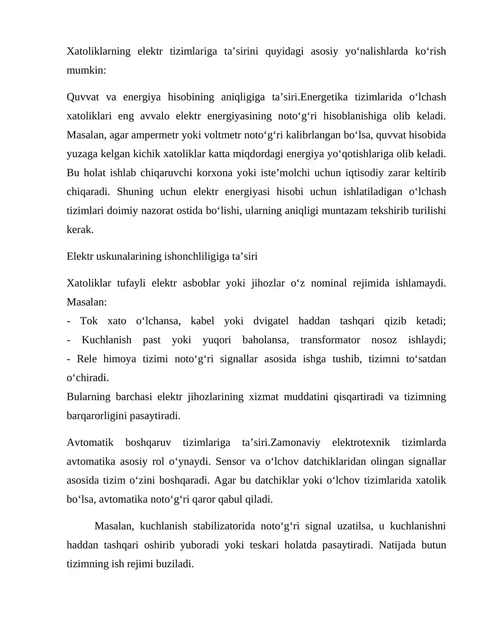 Elektrotexnikada xatoliklarni kamaytirish 4